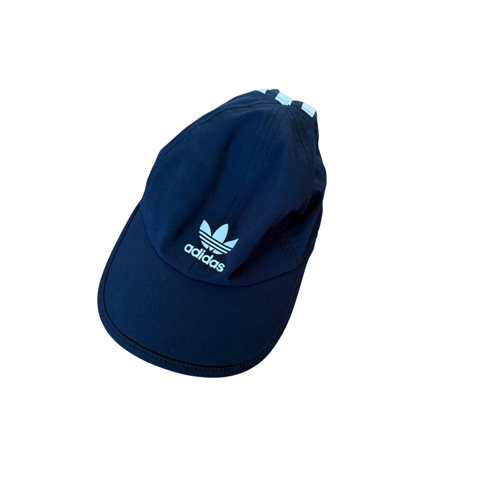 Adidas Originals Trefoil Black Baseball Cap Adjustable 3-Stripe Hat RN 90288